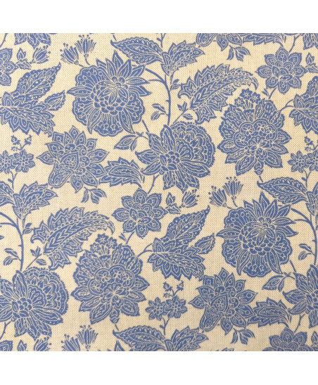 tissu-coton-floral-Kanpur-bleu-motif-indienne-ameublement