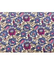 Tissu Cretonne 100% Coton Fleuri "Gange" - Laize 160 cm |Coloris violet