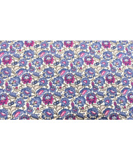 Tissu Cretonne 100% Coton Fleuri "Gange" - Laize 160 cm |Coloris violet