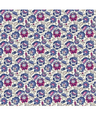 Tissu Cretonne 100% Coton Fleuri Liberty - Laize 160 cm |Coloris violet