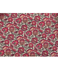 Tissu Cretonne 100% Coton Fleuri "Gange" - Laize 160 cm |Coloris rose