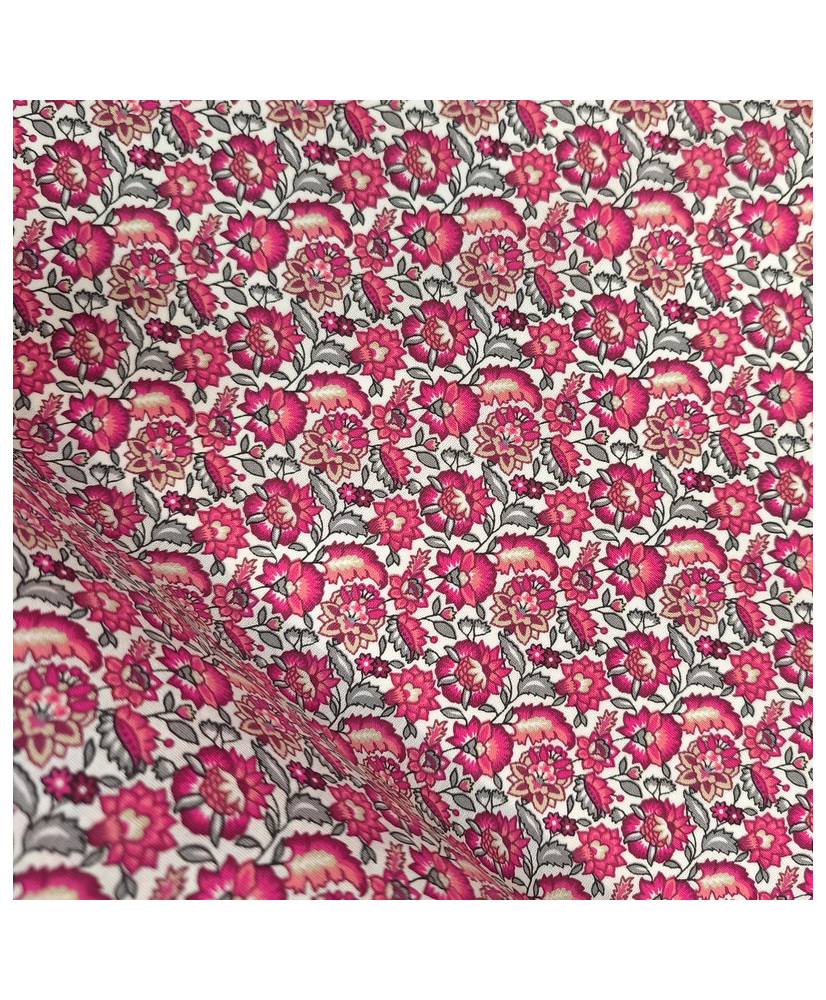 copy of Tissu Cretonne 100% Coton Fleuri Liberty - Laize 160 cm |Coloris violet