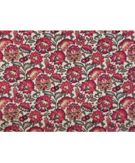 Tissu Cretonne 100% Coton Fleuri "Gange" - Laize 160 cm |Coloris rose