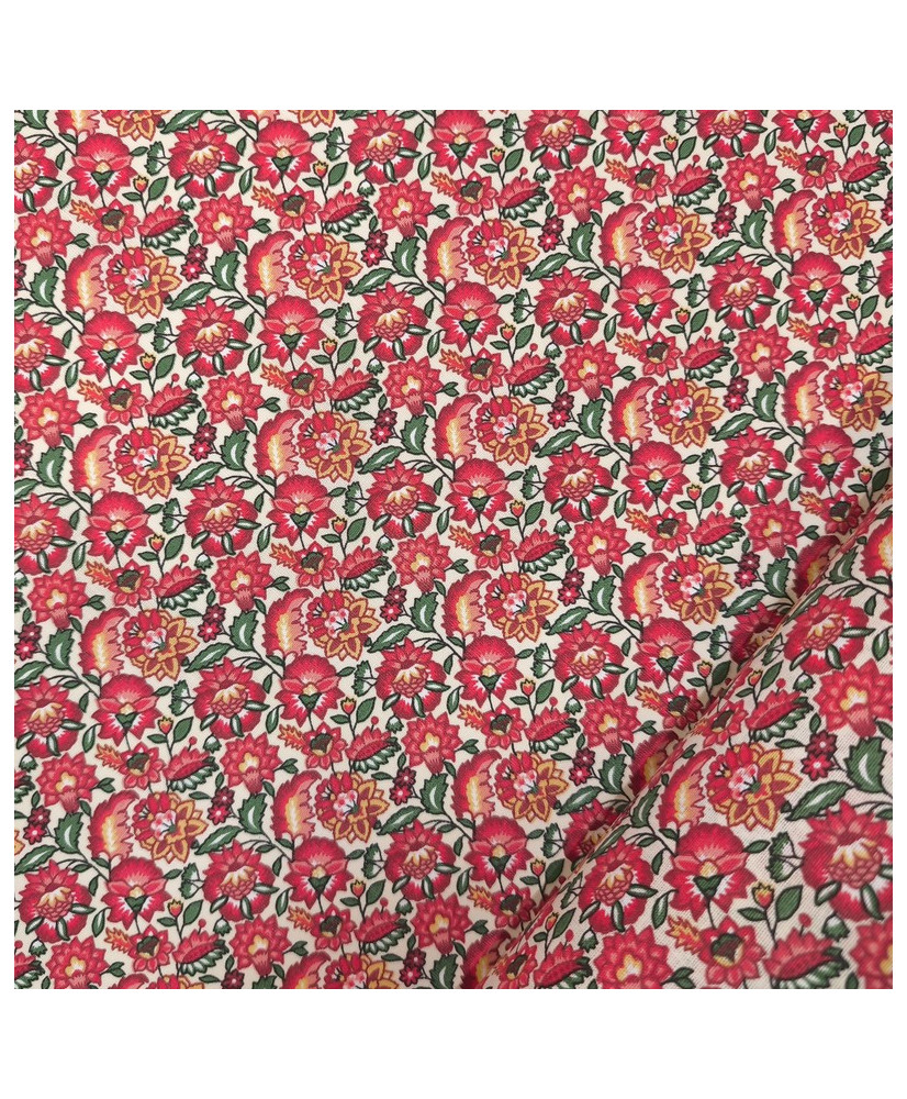 copy of Tissu Cretonne 100% Coton Fleuri Liberty - Laize 160 cm |Coloris violet