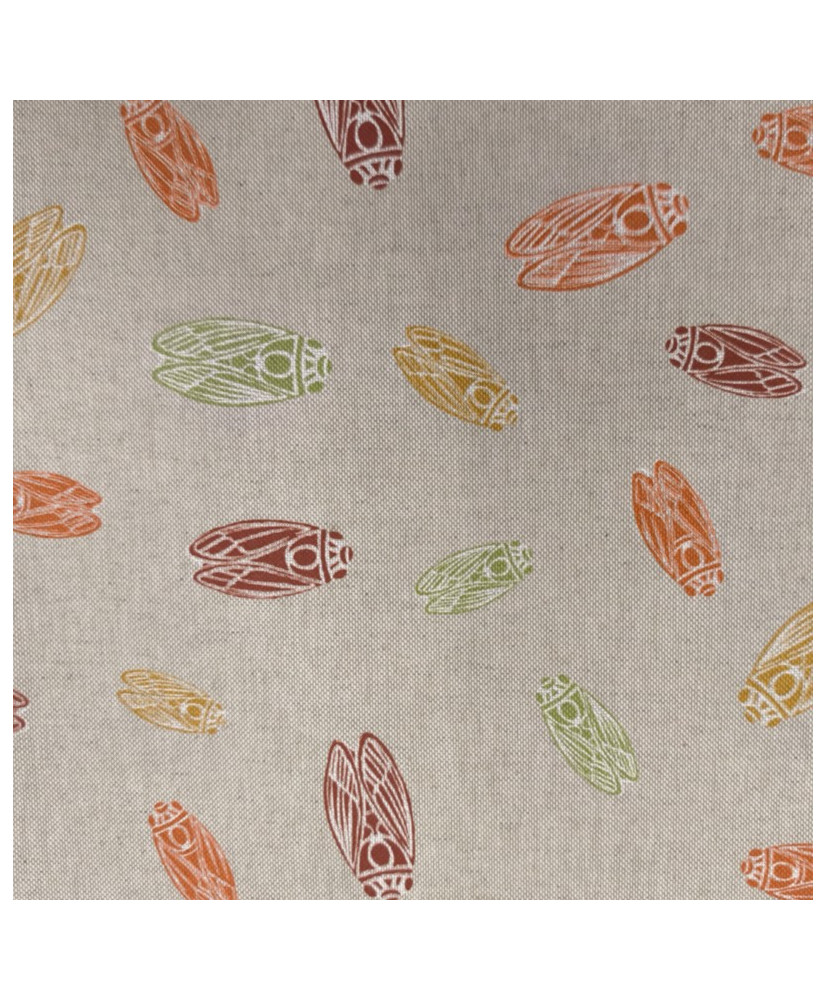Tissu CIGALOUN Coton-Polyester Motif Cigales de Provence – Style Provençal Moderne