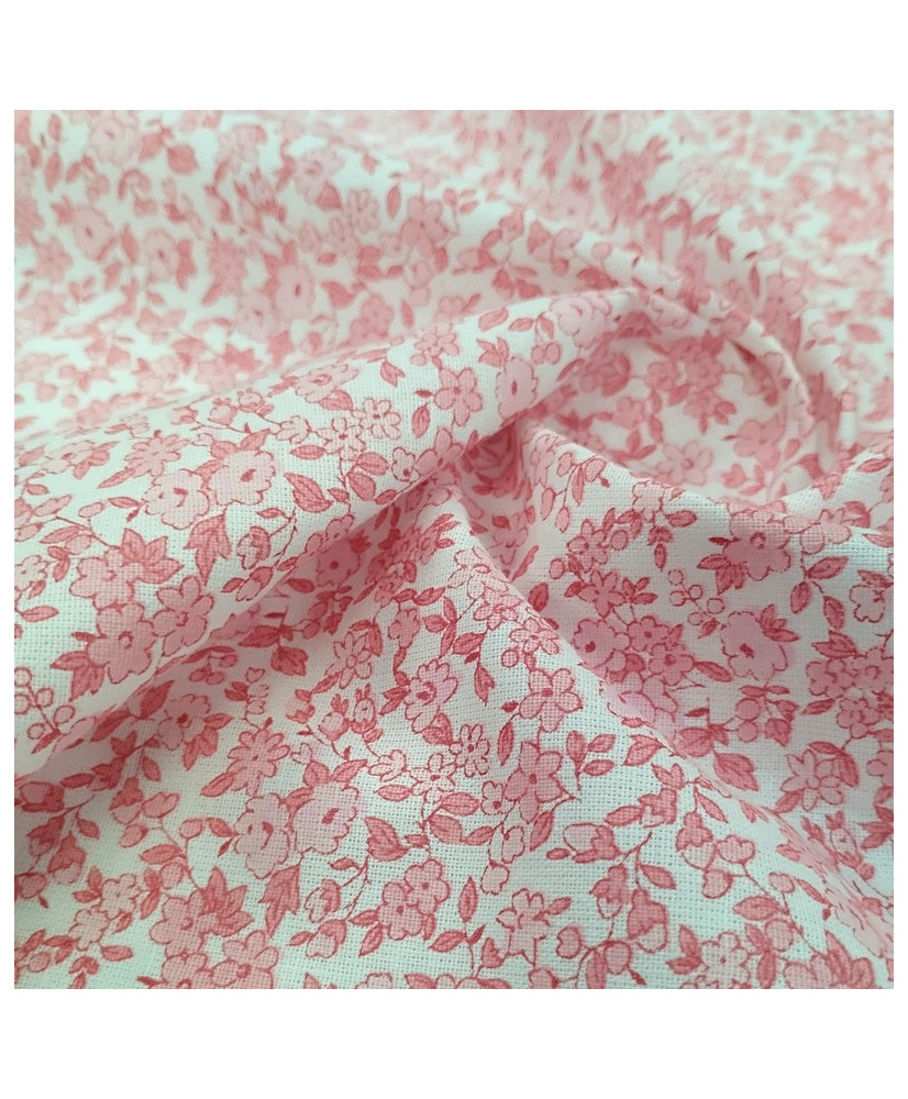 Coupon Cretonne-Léonie-Rose Pastel 1.35 m
