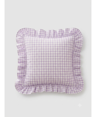 Lavender checked yarn-dyed woven fabric
