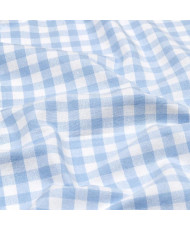 light blue checked yarn-dyed woven fabric