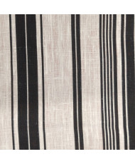 Coupon Lin rayé Noir/ blanc 1.15 m