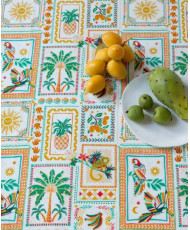copy of Tissu percale coton imprimé Bimba - Motifs Patchwork Graphique & Fleuri Multicolore