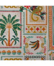 copy of Tissu percale coton imprimé Bimba - Motifs Patchwork Graphique & Fleuri Multicolore