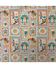 copy of Tissu percale coton imprimé Bimba - Motifs Patchwork Graphique & Fleuri Multicolore