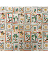 copy of Tissu percale coton imprimé Bimba - Motifs Patchwork Graphique & Fleuri Multicolore