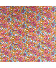 Tissu percale coton imprimé Esmeralda - Motif Floral Vintage & Cachemire Multicolore