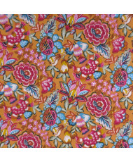 Tissu percale coton imprimé Esmeralda - Motif Floral Vintage & Cachemire Multicolore