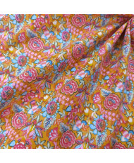 Tissu percale coton imprimé Esmeralda - Motif Floral Vintage & Cachemire Multicolore