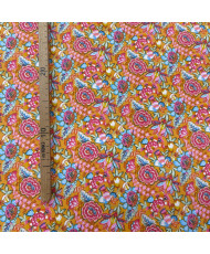 copy of Tissu percale coton imprimé Bimba - Motifs Patchwork Graphique & Fleuri Multicolore