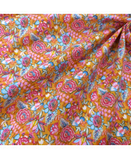 Tissu percale coton imprimé Esmeralda - Motif Floral Vintage & Cachemire Multicolore
