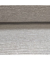 Tissu d'ameublement style berbère beige texturé à bouclettes pour rideaux et décoration.