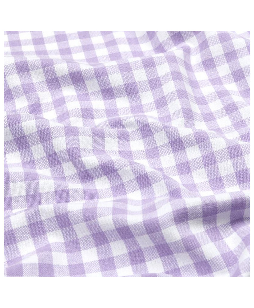 Lavender checked yarn-dyed woven fabric