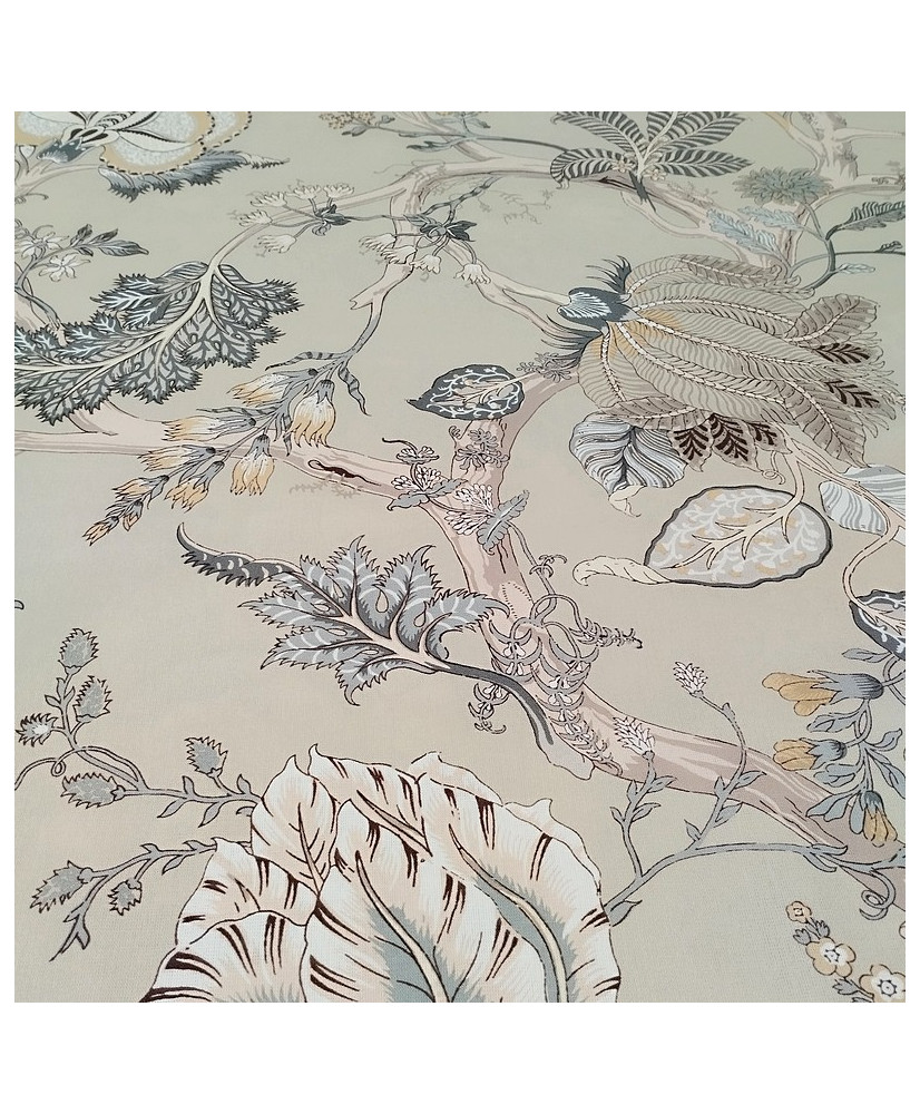 Darjeeling Beige Indian Toile de Jouy Fabric – 280 cm