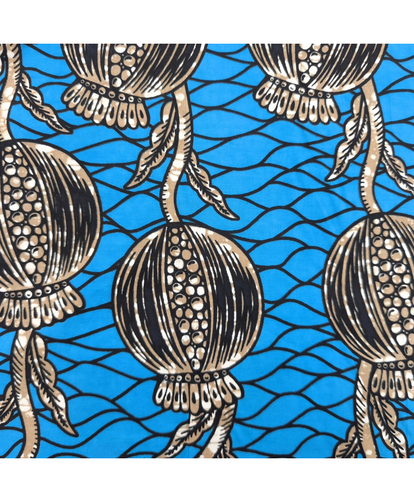 Tissu Wax Azur 112 cm