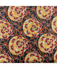 Tissu Wax noir et rouge 112 cm