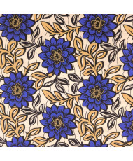 Tissu Wax Blanc et bleu 112 cm