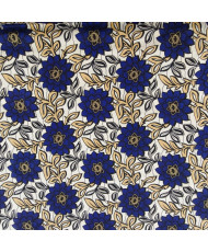 Tissu Wax Blanc et bleu 112 cm