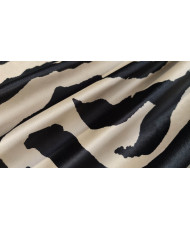 Coupon Velours -Zoé-Fond beige 1.10 m