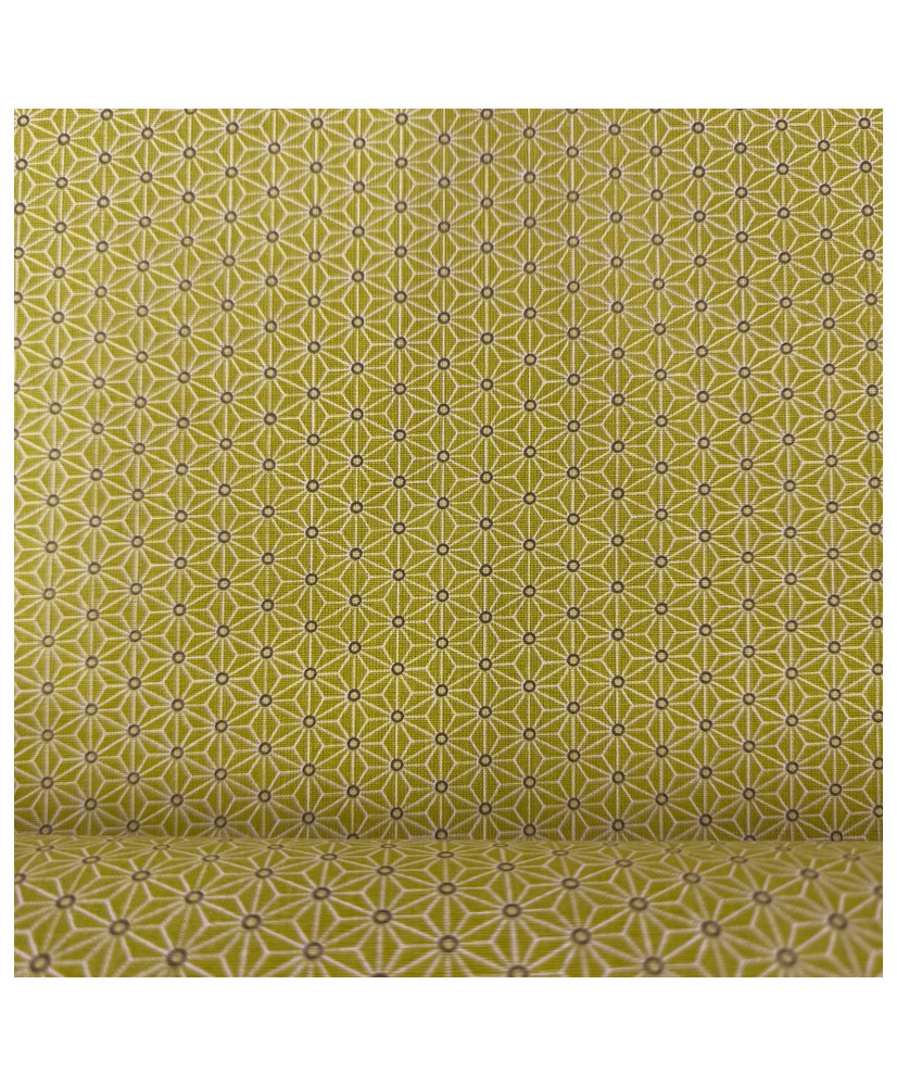 Tissu cretonne "saki"- Citronnelle 160 cm