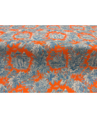 Coupon Cretonne Mini Maharani Bleu/orange 80 cm