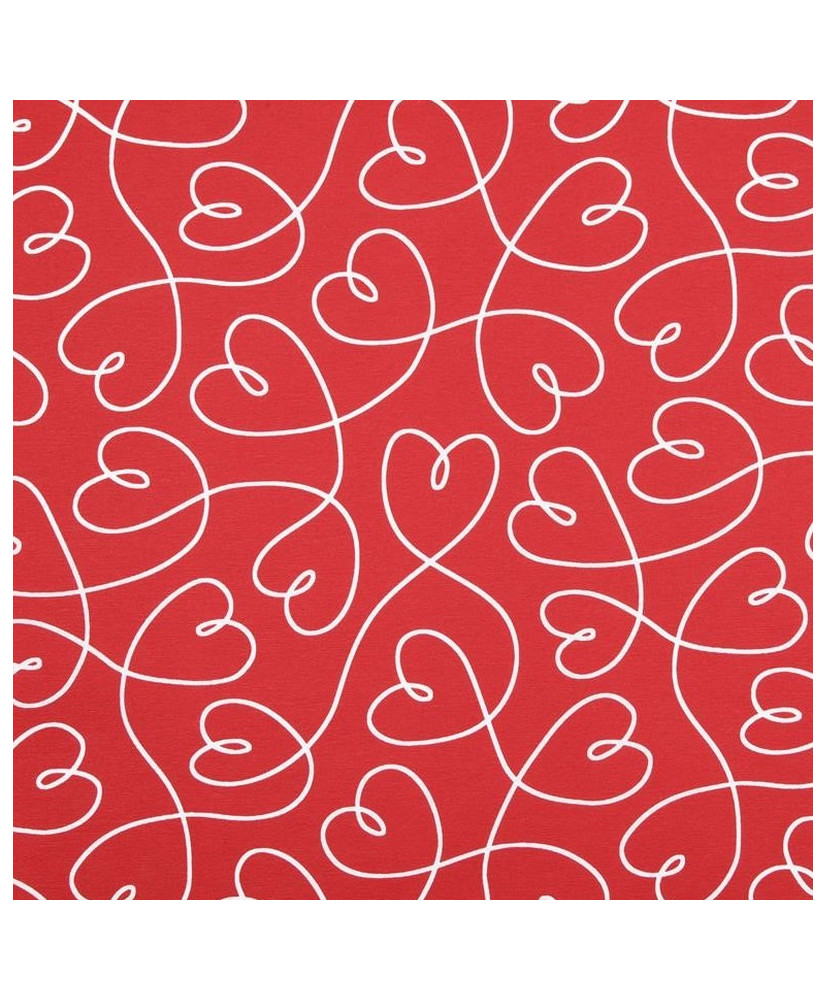 Nappe en Toile Enduite « Valentine » – Coloris Rouge éclatant (Larg. 140 cm)