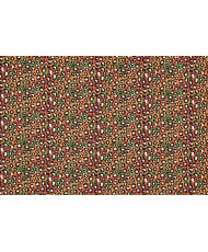 Tissu cretonne 100% coton Bahiya motif léopard coloré terracotta kaki et fuchsia.