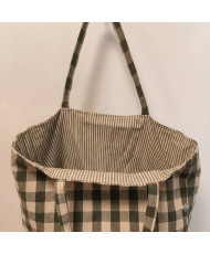 copy of Sac cabas XXL 100% Coton- vichy - réversible