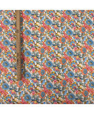 copy of Tissu percale coton imprimé Bimba - Motifs Patchwork Graphique & Fleuri Multicolore