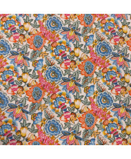copy of Tissu percale coton imprimé Bimba - Motifs Patchwork Graphique & Fleuri Multicolore