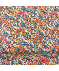 copy of Tissu percale coton imprimé Bimba - Motifs Patchwork Graphique & Fleuri Multicolore