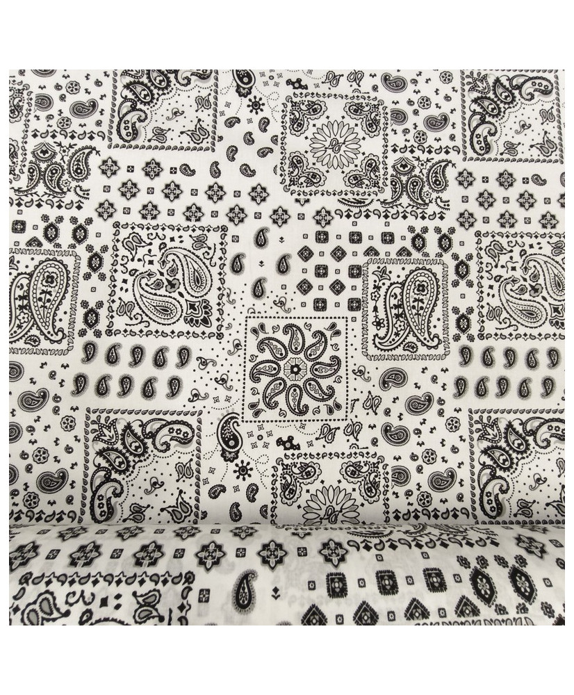 copy of Tissu 100% Coton Imprimé Bandana & Paisley - Farwest vert