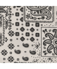 Tissu 100% Coton Imprimé Bandana & Paisley - Kansas Fond blanc/noir
