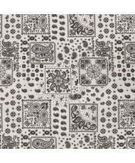 Tissu 100% Coton Imprimé Bandana & Paisley - Kansas Fond blanc/noir