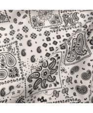 Tissu 100% Coton Imprimé Bandana & Paisley - Kansas Fond blanc/noir