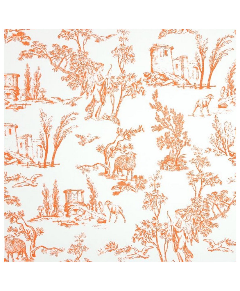 Tissu 100% Coton " Angelots"  – Motif Toile de Jouy  Angelots