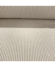 Tissu ameublement Tissé Teint 100% Coton – Rayures Fines coloris lin
