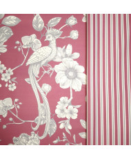 Tissu ameublement "Alami"- toile de Jouy- fraise- 280 cm