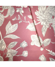 Tissu ameublement "Alami"- toile de Jouy- fraise- 280 cm