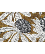Recycled Upholstery Fabric – "Thistle" Pattern in Ochre & Black (500 g/m²)