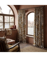 Recycled Upholstery Fabric – "Thistle" Pattern in Ochre & Black (500 g/m²)