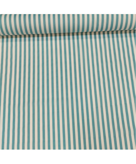 Cretonne Camille rayure bleu