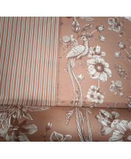 Tissu ameublement "Alami"- toile de Jouy- pêche- 280 cm